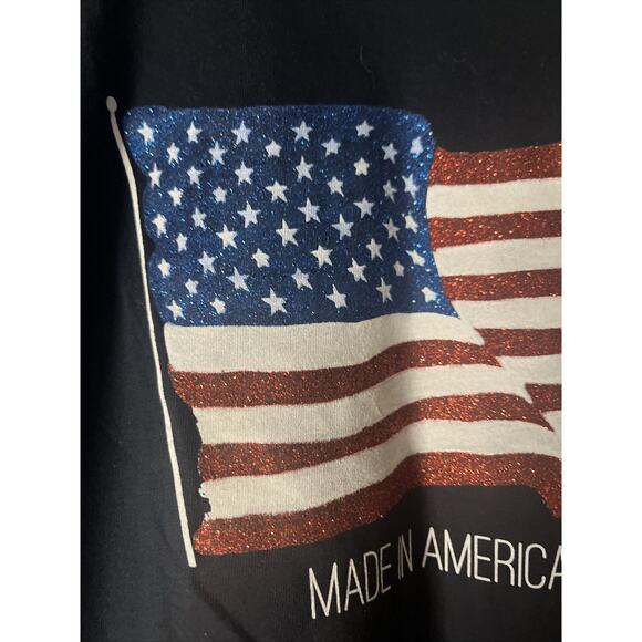 Flag Shirt Adult XL Dark Blue Short Sleeve Crew Neck 2018 Made In the USA Cotton - Picture 3 of 6